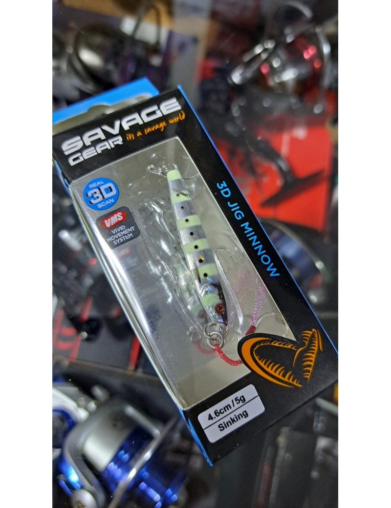 SAVAGE 3D JIG MINNOW 5G, 4.6CM, SEBRA GLOW