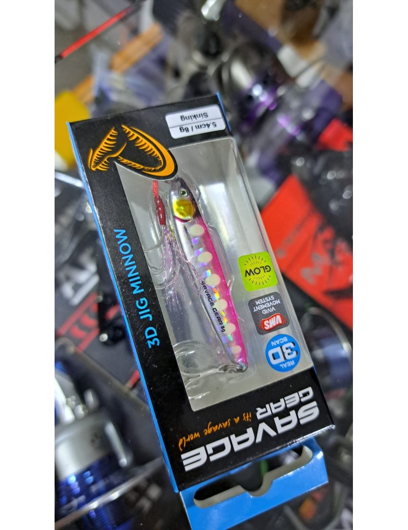 SAVAGE 3D JIG MINNOW 8G, 5.4CM, PINK FLASH