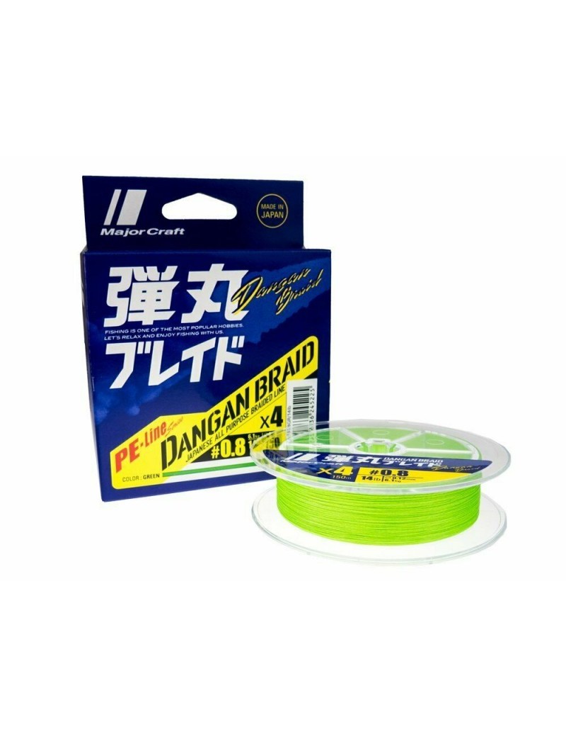 MAJORCRAFT DANGAN BRAID X4 0.10MM, 200MT, CHARTRESUSE